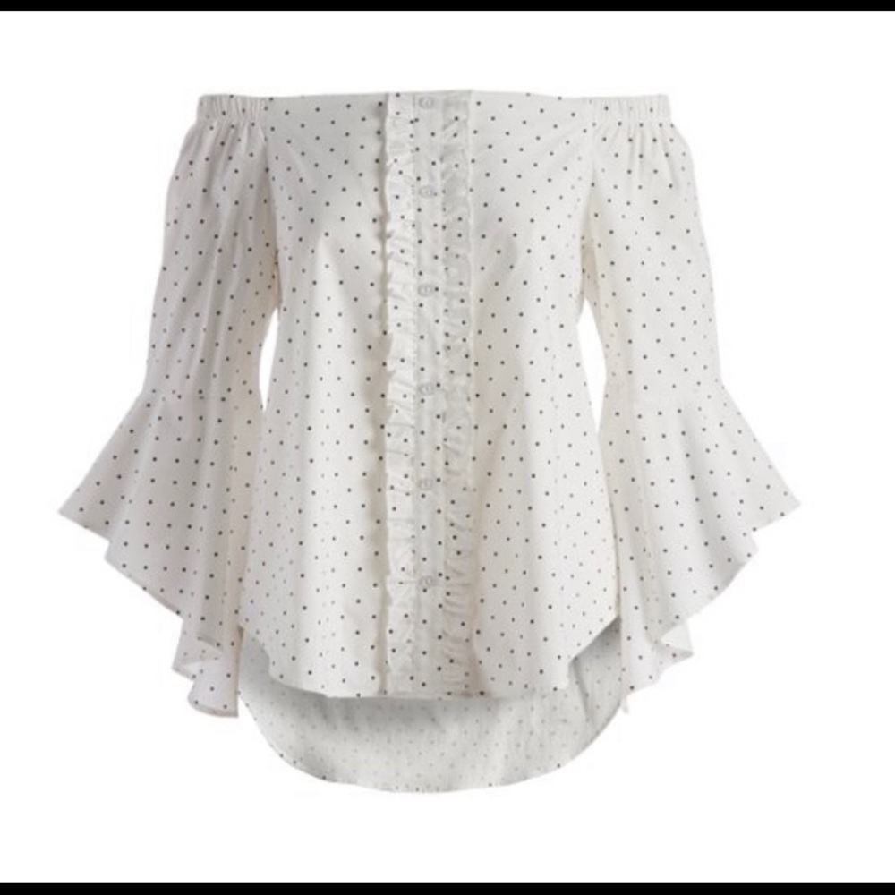 🎃White Polka Dot Off-Shoulder Top